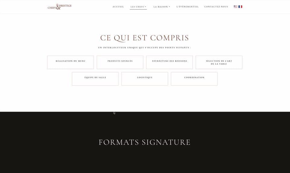 Le site Chefs & Prestiges
