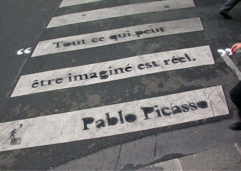 Think Don't Think, guérilla urbaine sur passage piéton