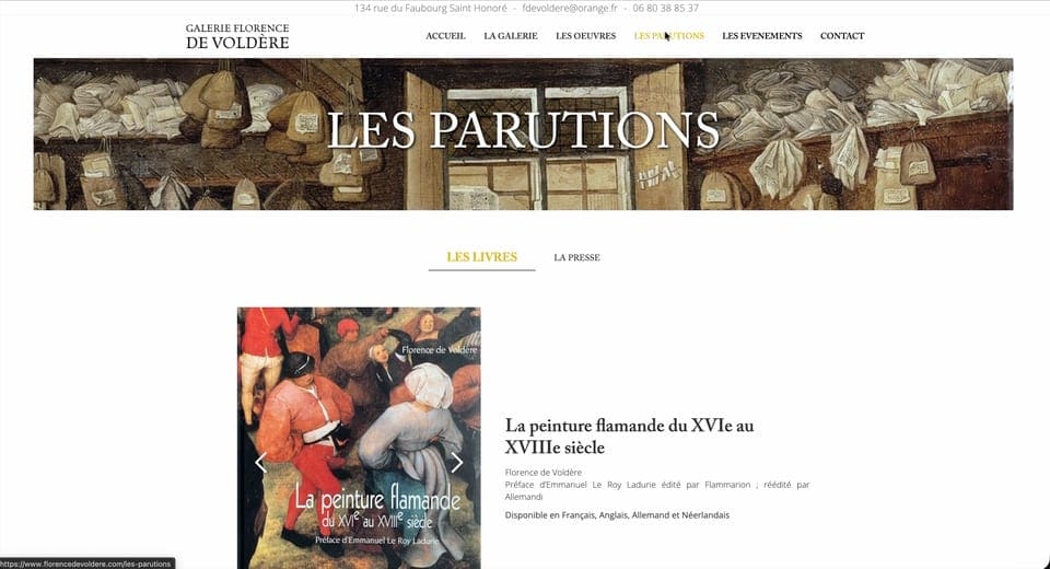 Le site de la galerie